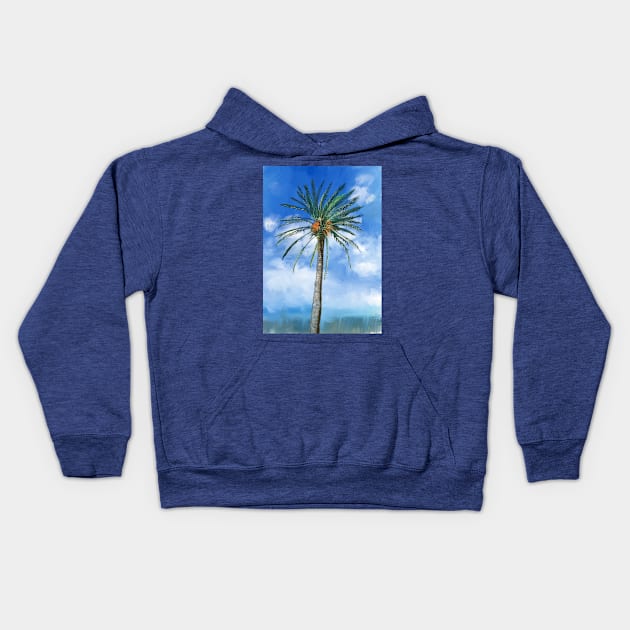 Palm tree Kids Hoodie by Mimie20